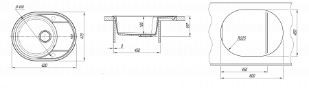 Мойка Flortek Дафна 620 бежевый (400x400 мм) 23.030.B0620.104