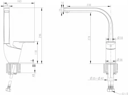 Смеситель Bravat Line F75299C-2 хром