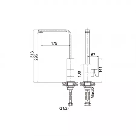 Смеситель Raiber Zuks R1603 хром
