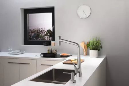 Смеситель Hansgrohe Metris Select 73816800 под сталь