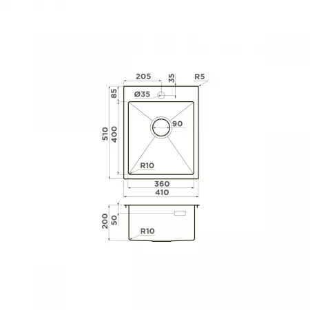 Мойка Omoikiri Akisame 41-LG светлое золото (410x510 мм) 4973080