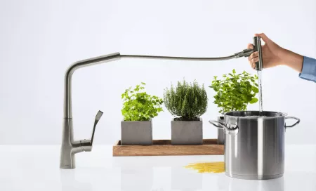 Смеситель Hansgrohe Metris Select 14884800 под сталь