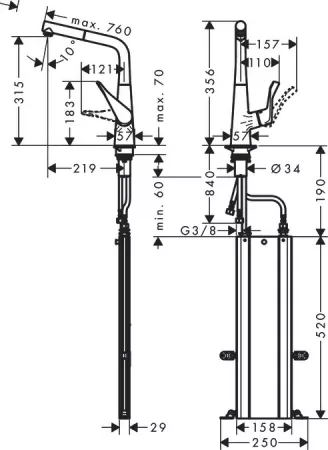 Смеситель Hansgrohe Metris 73828000 хром