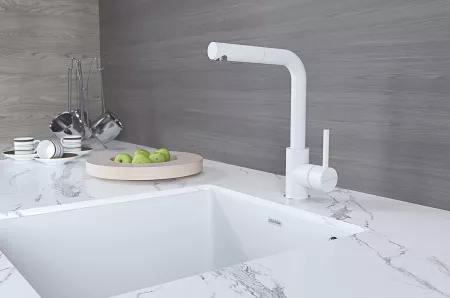 Смеситель Paulmark Kassel Ka214311-431TW белый матовый полностью
