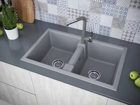 Мойка Paulmark Zwilling PM238150-GRM серый металлик (810x500 мм)