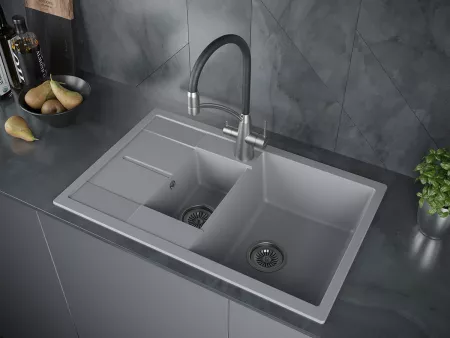 Мойка Paulmark Feste PM237850-GRM серый металлик (775x495 мм)
