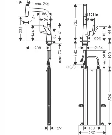 Смеситель Hansgrohe Talis Select 73852800 под сталь