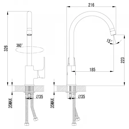 Смеситель Lemark Plus Factor LM1605C хром