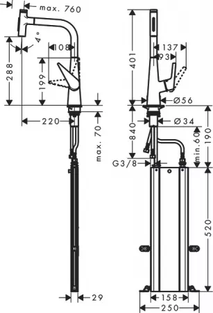 Смеситель Hansgrohe Talis Select 73867800 под сталь