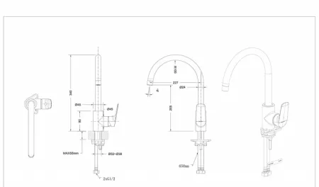 Смеситель Bravat Rhein F7429564CP-ENG хром