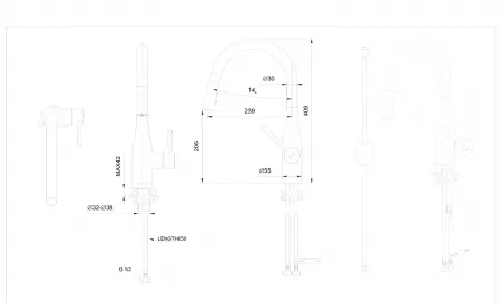 Смеситель Bravat Miranda F7164208BW-1B-ENG черный