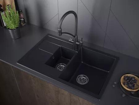 Мойка Paulmark Feste PM237850-BLM черный металлик (775x495 мм)