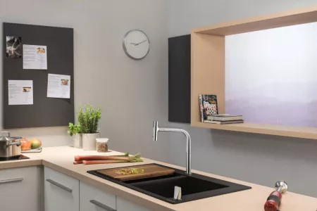 Смеситель Hansgrohe Metris Select 73818670 матовый черный