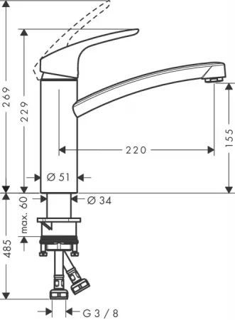 Смеситель Hansgrohe Focus 31806000 хром