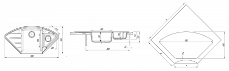 Мойка Flortek Крокус 980 капучино (980x500 мм) 23.040.E0980.306