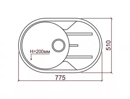 Мойка Tolero Classic R-116 серый (775x500 мм) 472922