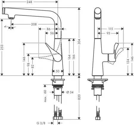 Смеситель Hansgrohe Metris Select 14847000 хром
