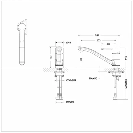 Смеситель Bravat Stream F73783C-2 хром