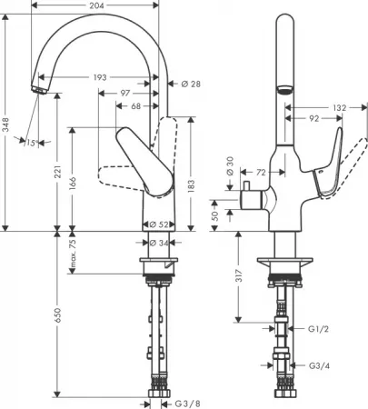 Смеситель Hansgrohe Focus 71803000 хром