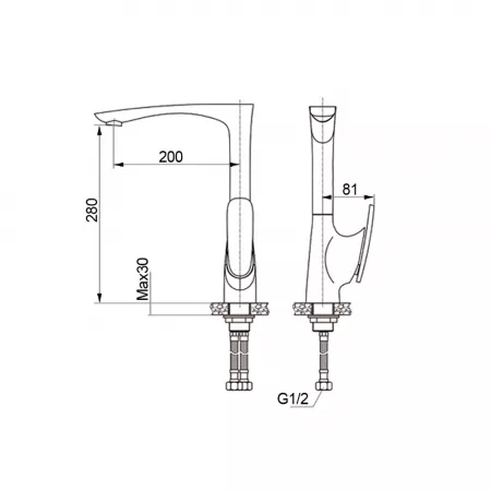 Смеситель Raiber Dunis R1202 хром/белый