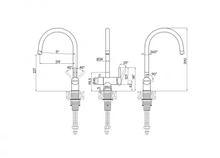 Смеситель Paulmark Heller He213218-418 черный металлик