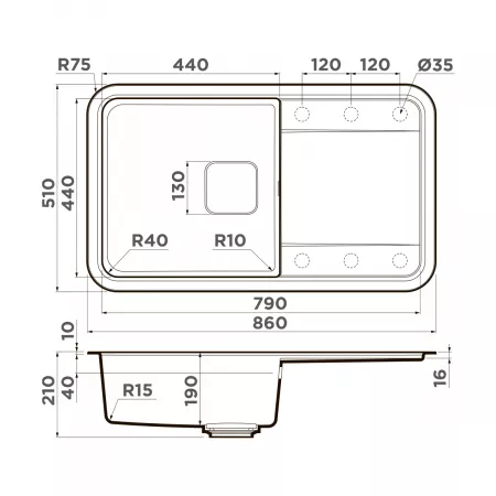 Мойка Omoikiri Tasogare 86-BE ваниль (860x510 мм) 4993455
