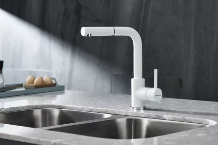 Смеситель Paulmark Kassel Ka214311-431TW белый матовый полностью