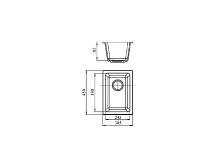 Мойка Ewigstein 2540 черный (305x450 мм) EW- 2540 черный