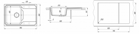Мойка Bamboo Кардинал 760 дюна 29.030.C0760.402 (760x500 мм)