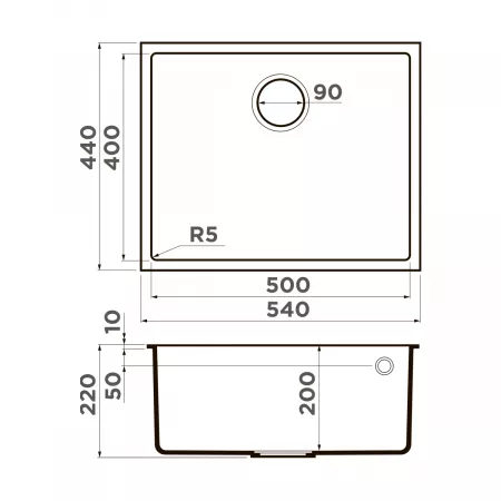 Мойка Omoikiri Bosen 54-U-SA бежевый (540x440 мм) 4993163