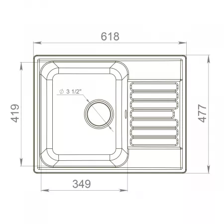 Мойка GranFest Quarz терракот (477x618 мм) 13 терракот