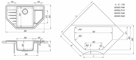Мойка Dr. Gans Рио латте 25.080.C0800.403 (800x500 мм)