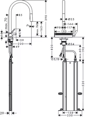 Смеситель Hansgrohe Aquno Select 73831000 хром