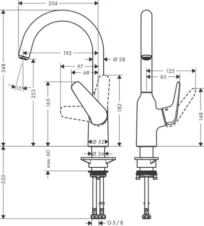 Смеситель Hansgrohe Focus 71802800 под сталь