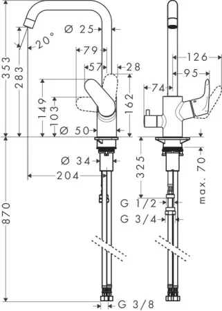 Смеситель Hansgrohe Focus 31823000 хром