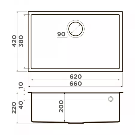 Мойка Omoikiri Tedori 66-U-BE ваниль (660x420 мм) 4993973