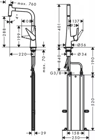 Смеситель Hansgrohe Talis Select 73853800 под сталь