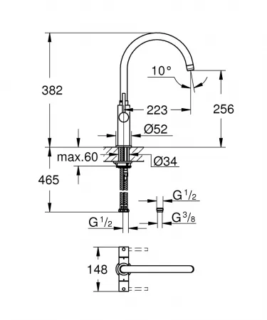 Смеситель Grohe Ambi Cosmopolitan 30190000 хром