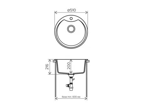 Мойка Tolero Classic R-108E белый (510x510 мм) 157349