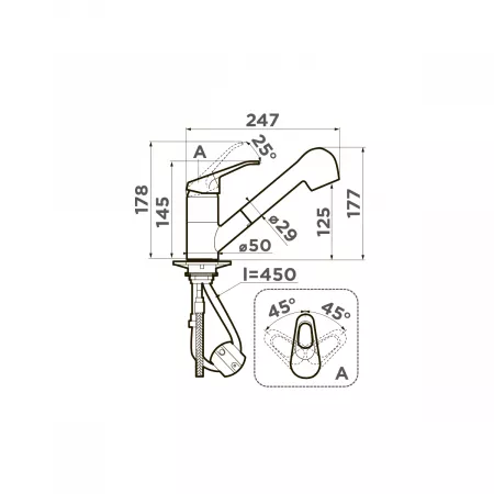 Смеситель Omoikiri Takayama-S хром OTA-CR-40