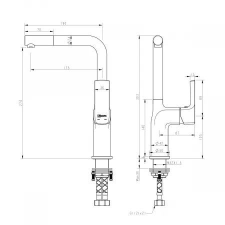 Смеситель Lemark Ursus LM7205BLR черный/золото