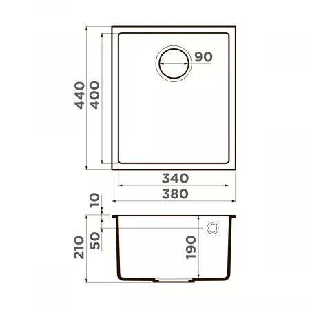 Мойка Omoikiri Bosen 38-U-BE ваниль (380x440 мм) 4993158