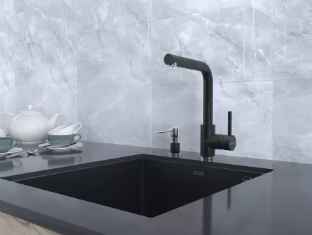 Смеситель Paulmark Kassel Ka214311-401TB антрацит полностью