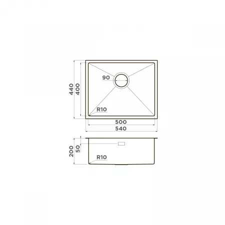Мойка Omoikiri Taki 54-U IF-IN нержавеющая сталь (540x440 мм) 4973046
