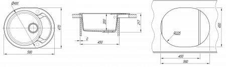 Мойка Dr. Gans Берта-580 дюна 25.040.B0580.402 (580x470 мм)