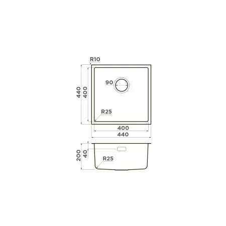 Мойка Omoikiri Tadzava 44-U I Quadro IN нержавеющая сталь (440x440 мм) 4993509