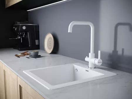 Смеситель Paulmark Logas Lo213021-431TW белый матовый