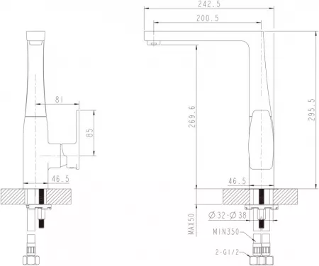 Смеситель Bravat Riffle F772106C хром