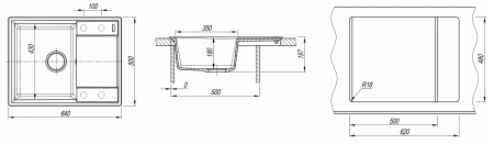 Мойка Flortek Консул 640 бежевый (640x500 мм) 23.020.C0640.104