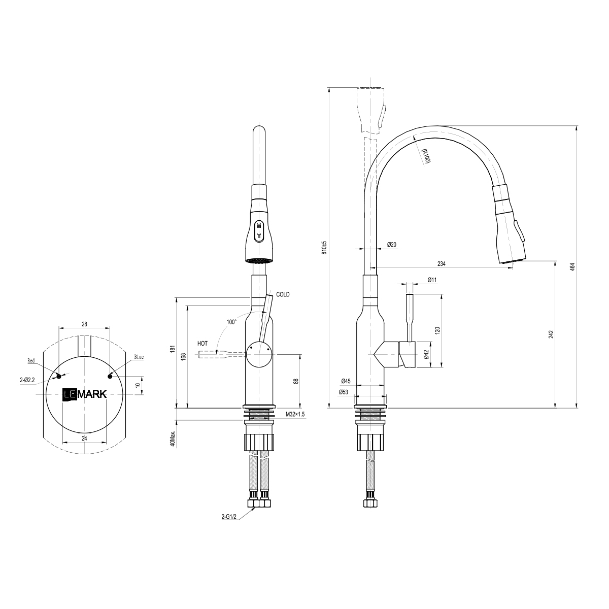 Смеситель Lemark Expert LM5082S-Black матовый/черный